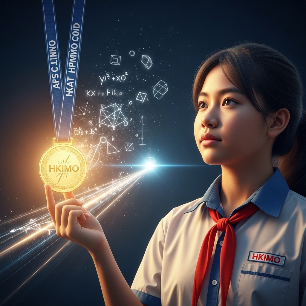 Học sinh vui mừng nhận giải thưởng trong kỳ thi HKIMO, thể hiện lợi ích về sự tự tin và thành tích học tập.