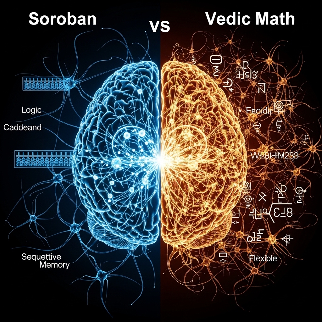 H2: Não bộ của con thay đổi thế nào? So sánh nhanh Vedic Math và Soroban