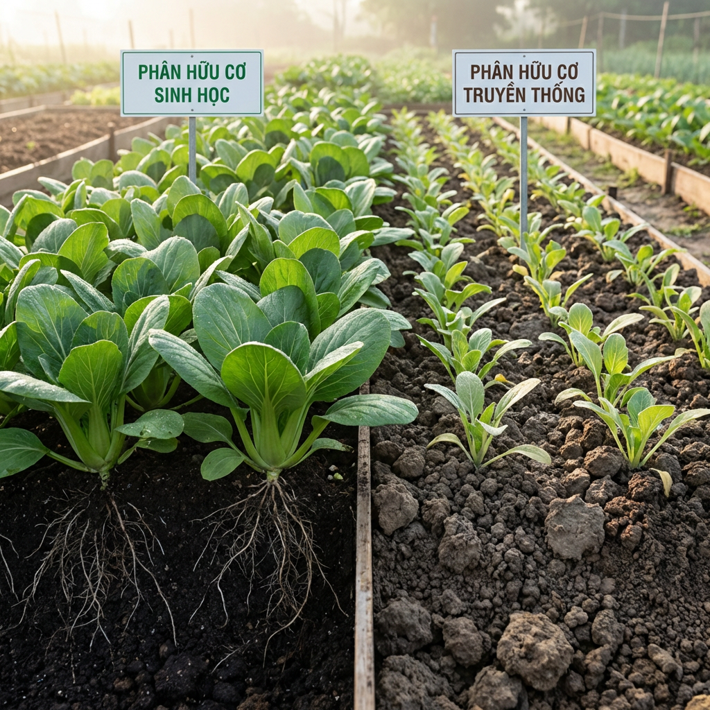 Khác nhau về hiệu quả sử dụng trên cây trồng và đất