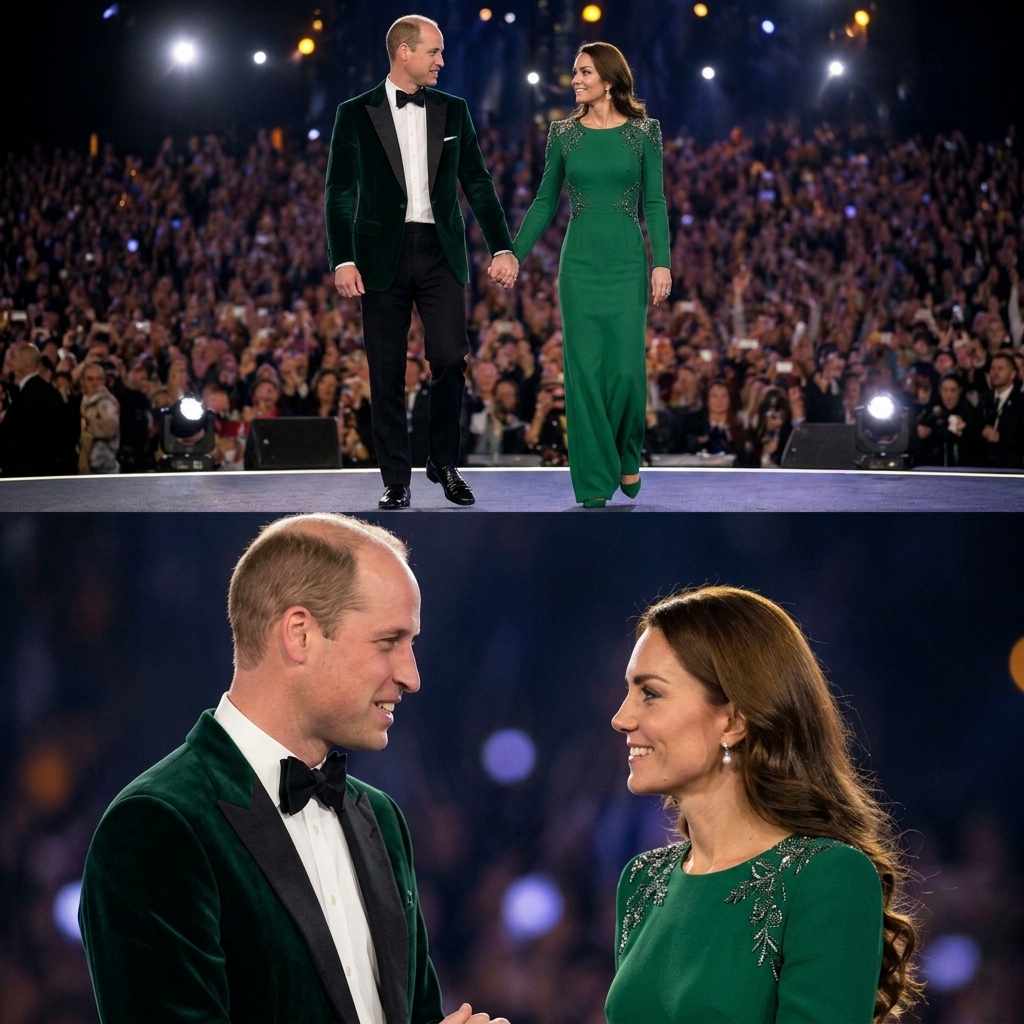 Thay đổi trang phục khác cho hoàng tử William và công nương Kate. Giữ nguyên bố cục ảnh và trang phục phải đồng bộ nhau ở 2 phần ảnh.