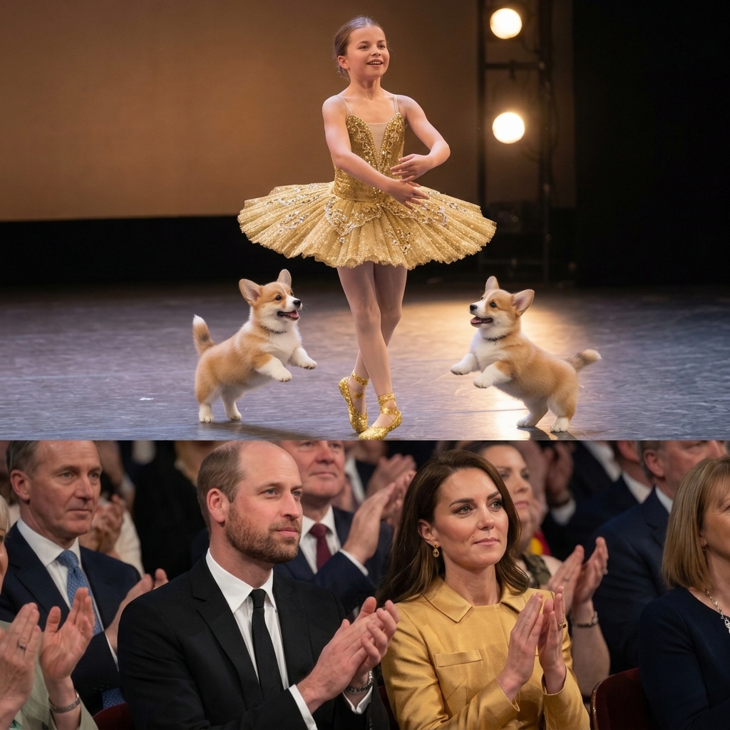 Thay đổi váy múa ba lê lấp lánh màu vàng cho công chúa Charlotte. Thay đổi váy màu vàng cho công nương Kate nhưng vẫn thể hiện sự sang trọng. Thay đổi trang phục vest màu đen cho hoàng tử William và thêm ít râu cua nón cho hoàn tử William và không đội nón. Giữ nguyên bố cục ảnh.