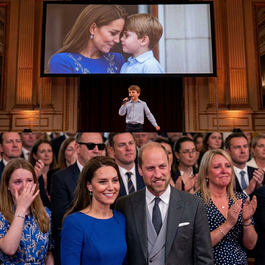 Thay đổi trang phục khác cho hoàng tử Louis, hoàng tử William và công nương Kate. Giữ nguyên bố cục ảnh. Thêm râu cua nón nhạt không sẩm cho hoàng tử William và không đội nón.