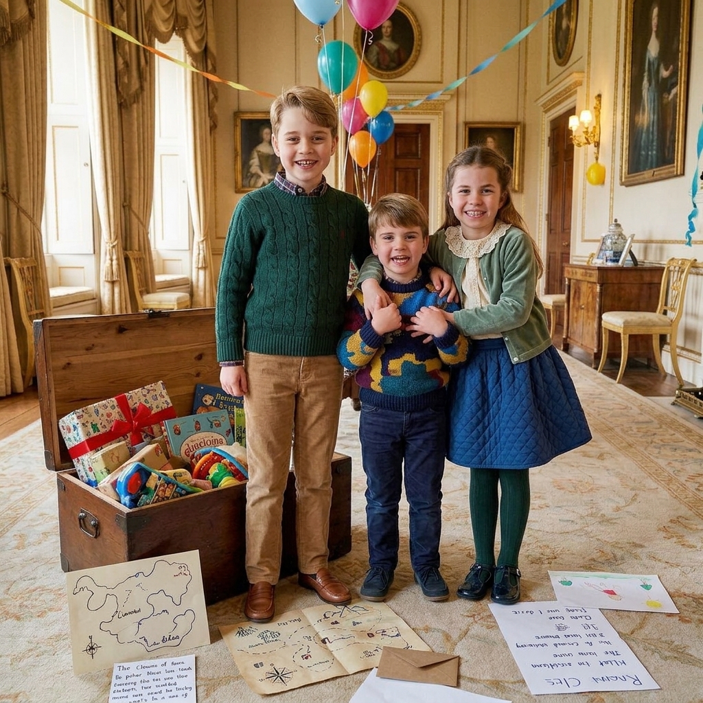 Thay đổi trang phục khác cho hoàng tử Louis, hoàng tử Geogre và công chúa Charlotte.