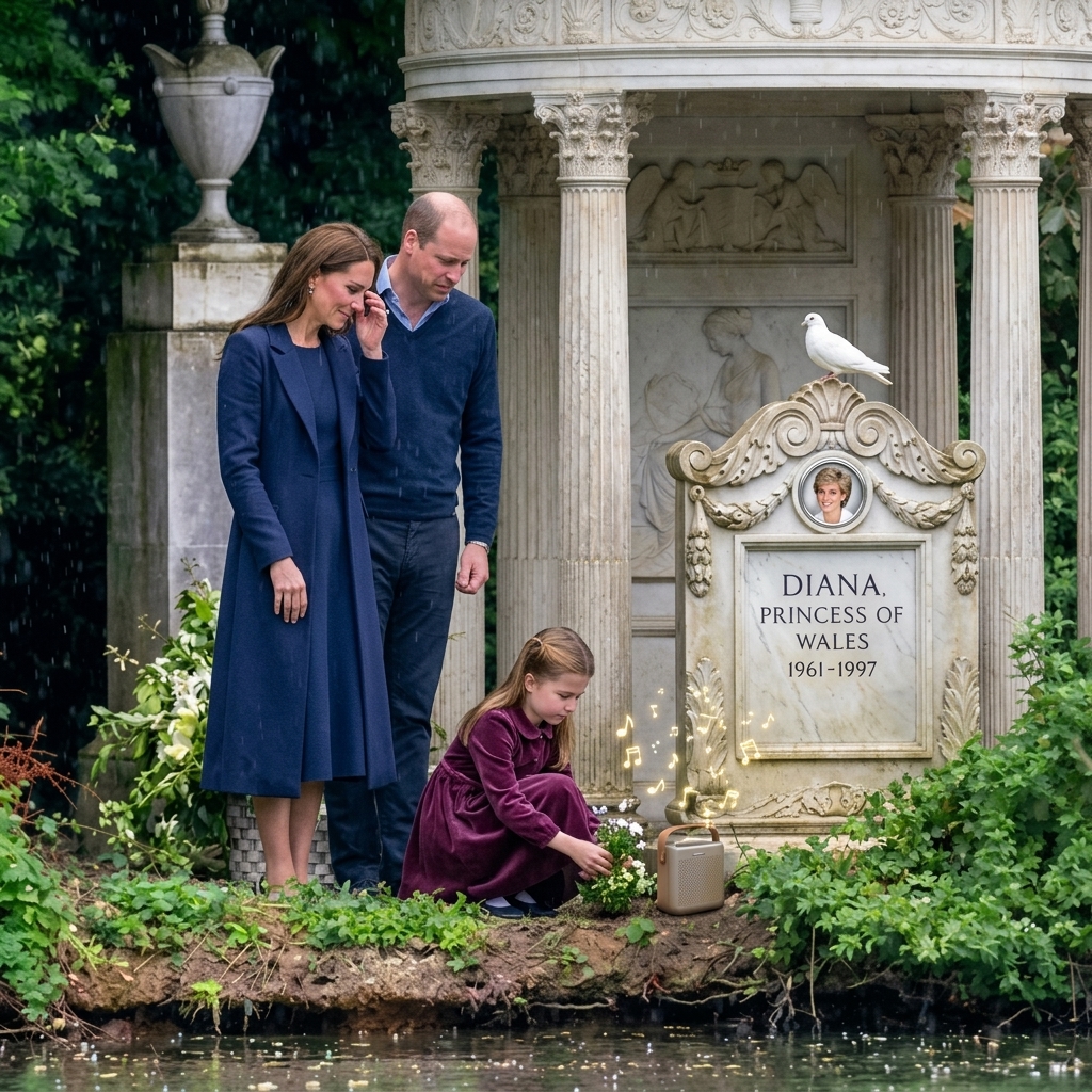 Thay đổi trang phục khác cho công nương Kate và công chúa Charlotte. Thêm một tấm ảnh nhỏ tròn của bà Diana lên bia mộ. Thêm con bồ câu trắng đậu trên bia mộ.