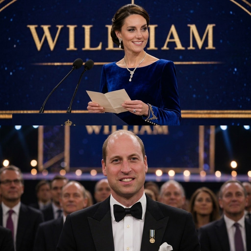 Thay đổi trang phục khác cho hoàng tử William và côn nương Kate nhưng vẫn thể hiện sự quý phái. Giữ nguyên bố cục ảnh.