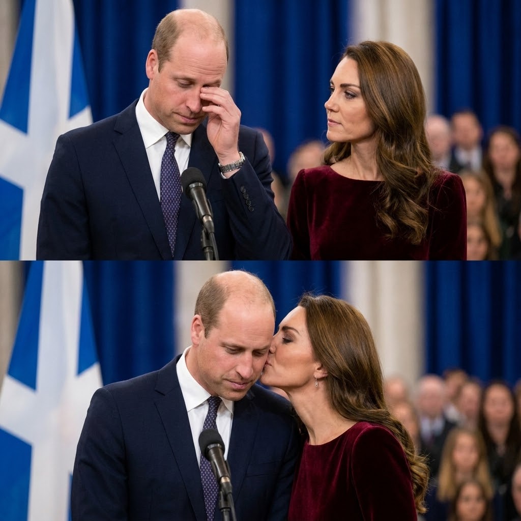 Thay đổi trang phục khác cho công nương Kate, và hoàng tử William. Giữ nguyên bố cục ảnh.