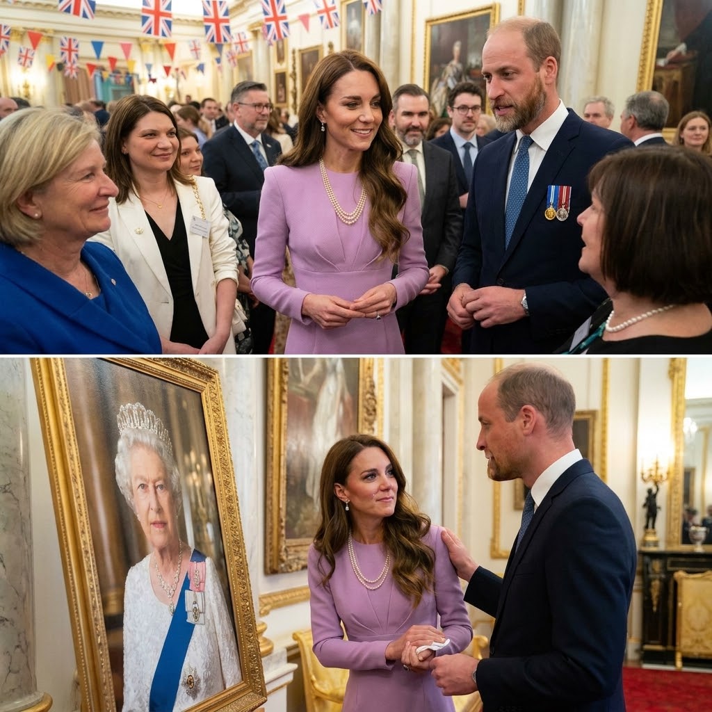 Thay đổi trang phục chuẩn hoàng gia khác hoàng tử William. Giữ nguyên bố cục 2 ảnh. Thay đổi ảnh khác của bà Elizabeth trên khung hình trưng bày. Thêm râu cua nón nhạt không sẩm cho hoàng tử William và không đội nón.