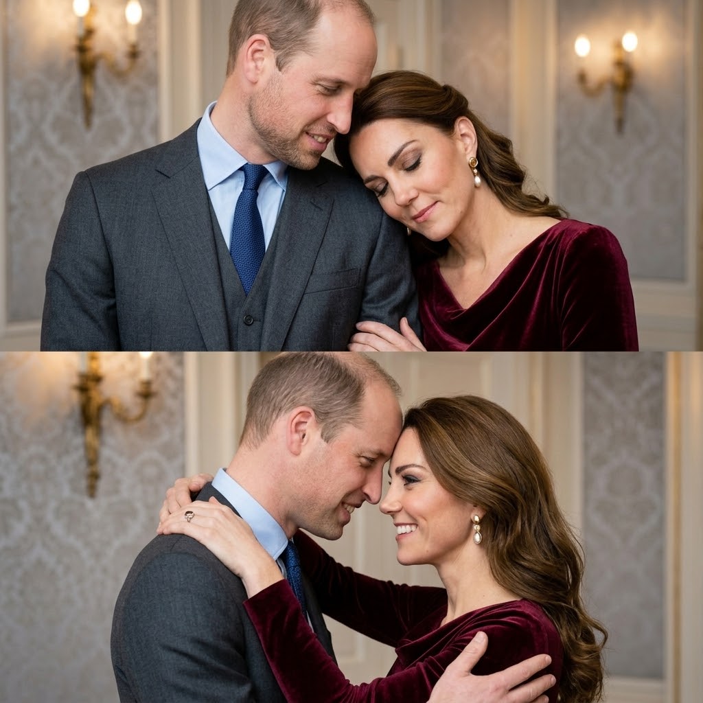 Thay đổi trang phục khác cho công nương Kate và hoàng tử William. Thêm râu cua nón nhạt không sẩm cho hoàng tử William và không đội nón. Giữ nguyên bố cục ảnh: Thay đổi 2 khoảnh khắc yêu thương khác nhau cho 2 phần ảnh.