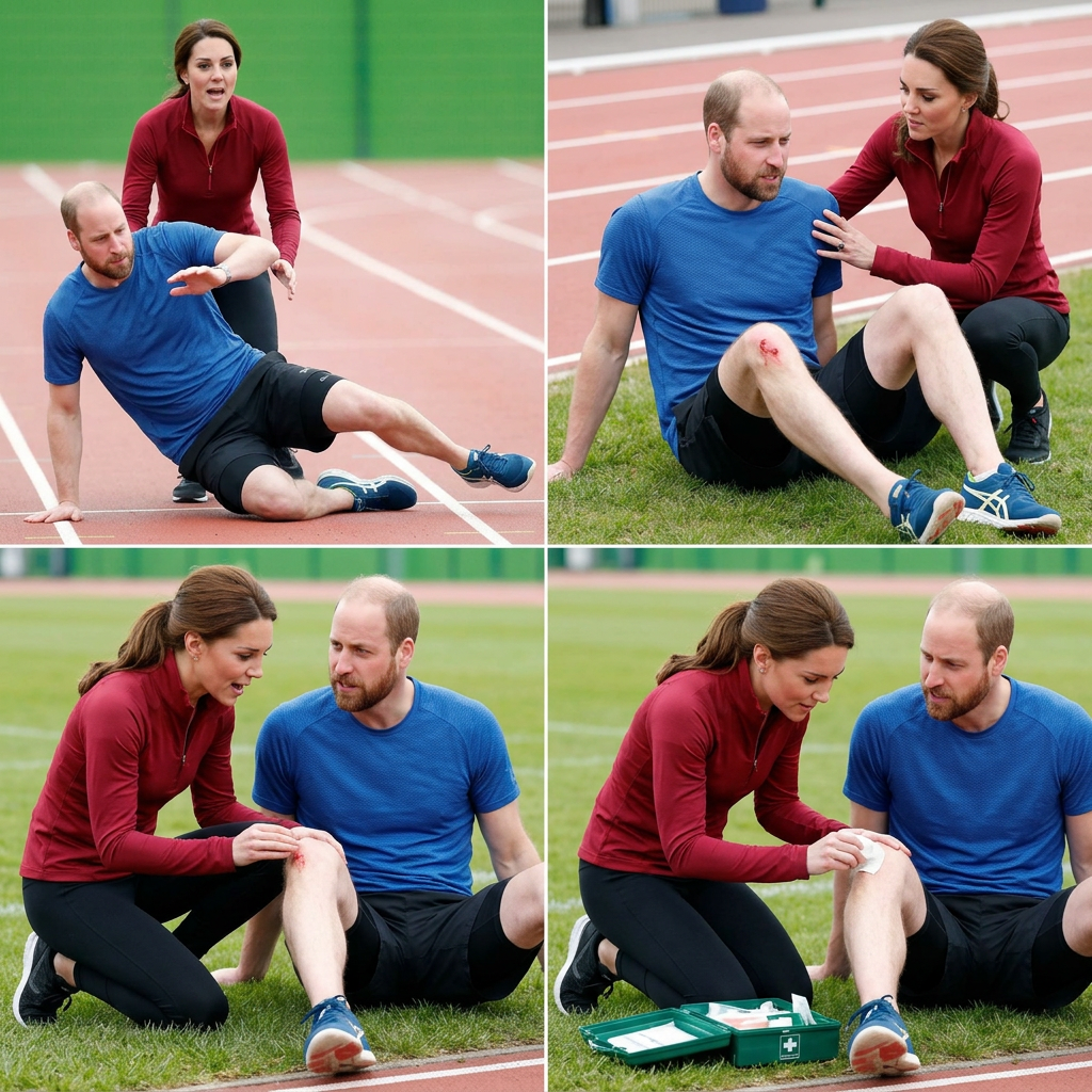 Thay đổi trang phục chạy bộ khác cho hoàng tử William và công nương Kate. Thêm râu cua nón nhạt không sẩm cho hoàng tử William và không đội nón. Thay đổi bố cục ảnh thành 3 ảnh và xóa phần ảnh phía dưới bên phải.