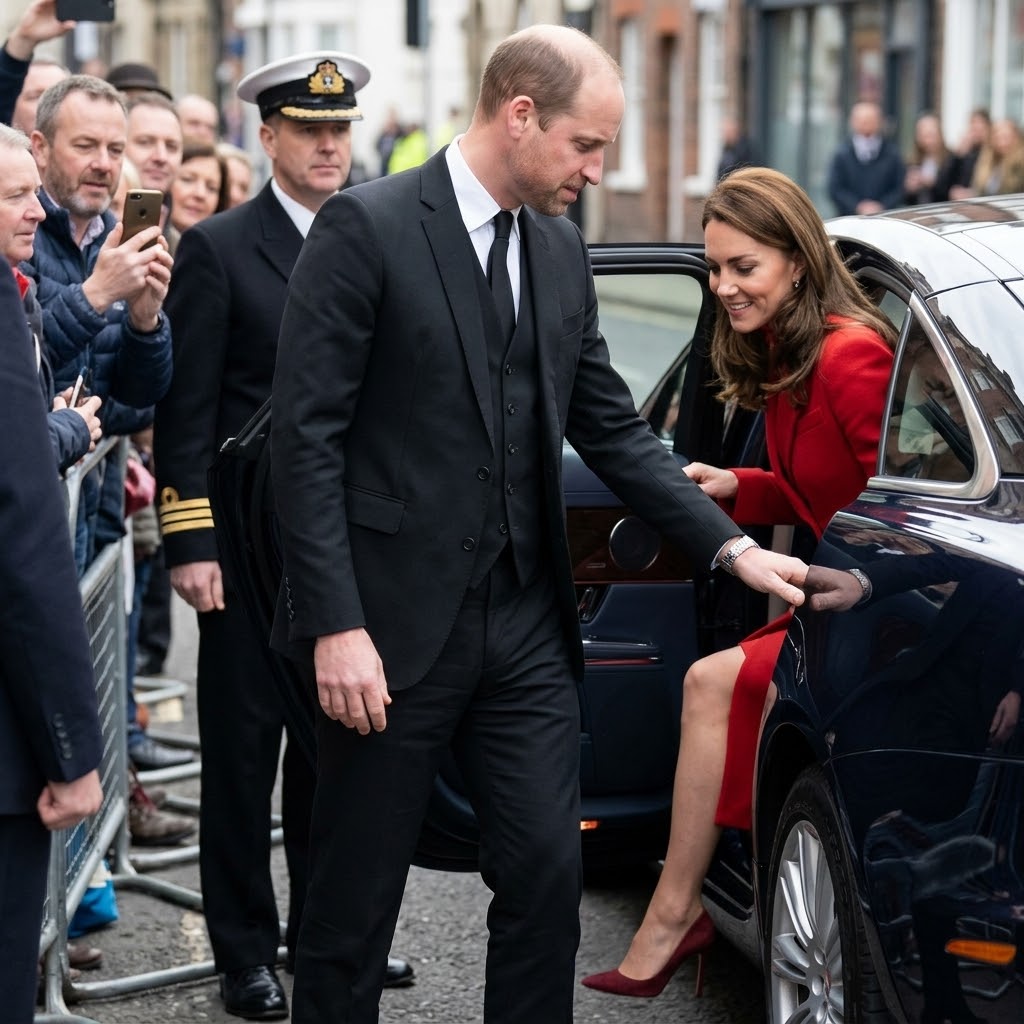 Thay đổi màu đen cho trang phục của hoàng tử William. Thêm râu cua nón nhạt không sẩm cho hoàng tử William và không đội nón. Thay đổi góc chụp khác.