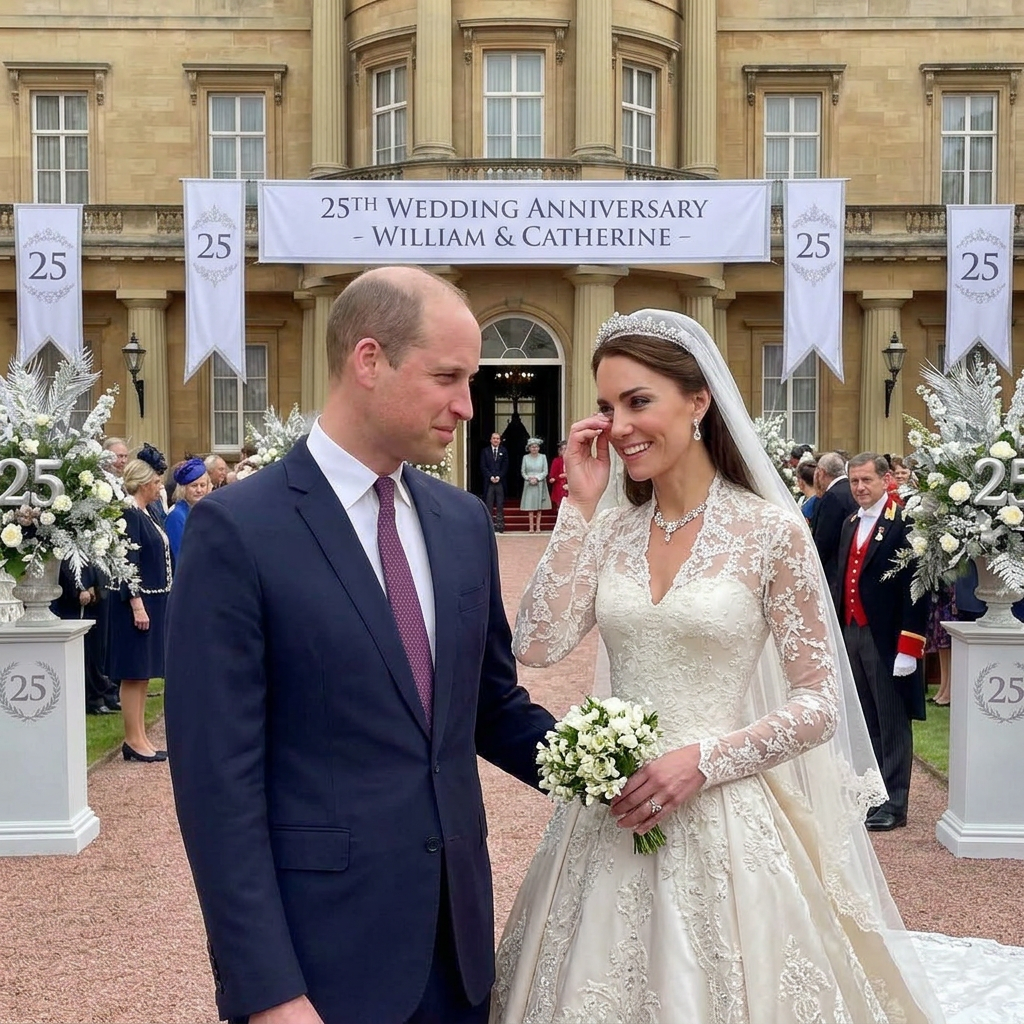 Thay đổi trang phục công nương Kate thành váy cưới hoàng gia.