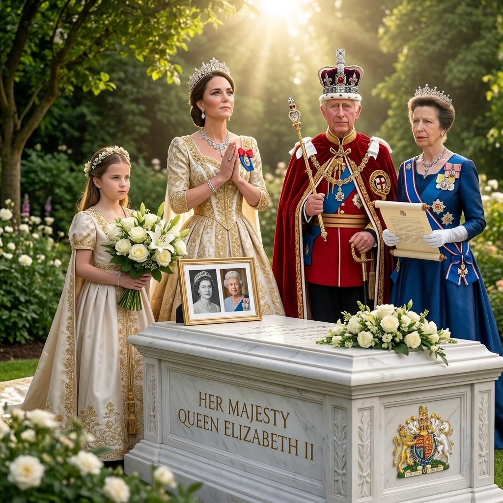 Thay đổi trang phục chuẩn hoàng gia khác cho công nương Kate, công chúa Charlotte và bà Anne. Thêm vua Charles mặc trang phục chuẩn hoàng gia. Thay đổi không gia phần mộ bà Elizabeth II. Thay đổi ảnh bà Diana thành bà Elizabeth II. Xóa chim bồ câu.