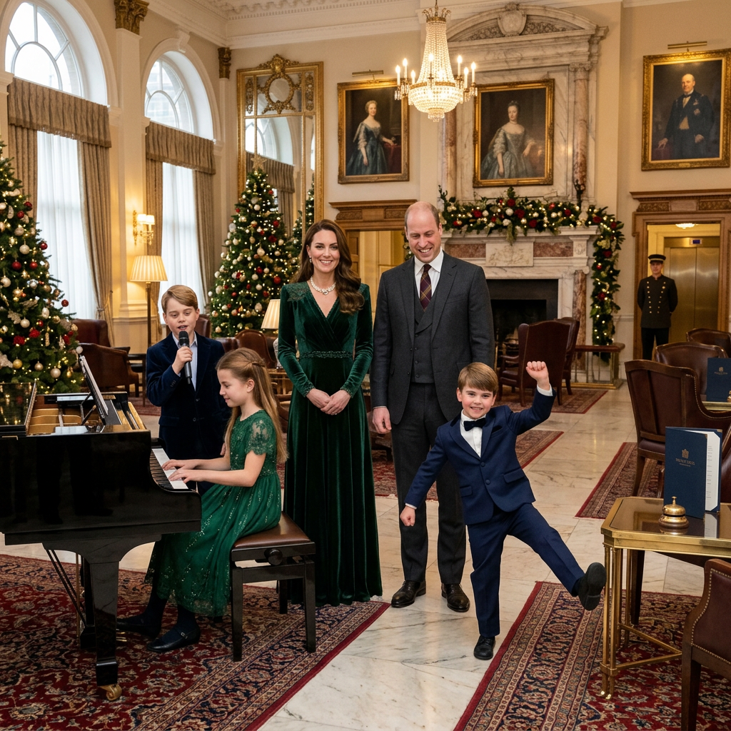 Thay đổi trang phục khác cho các thành viên trong gia đình công nương Kate. Thay đổi khoảnh khắc hài hước khác của hoàng tử Louis. Thay đổi không gian trong sảnh chờ khách sạn hoàng Anh.