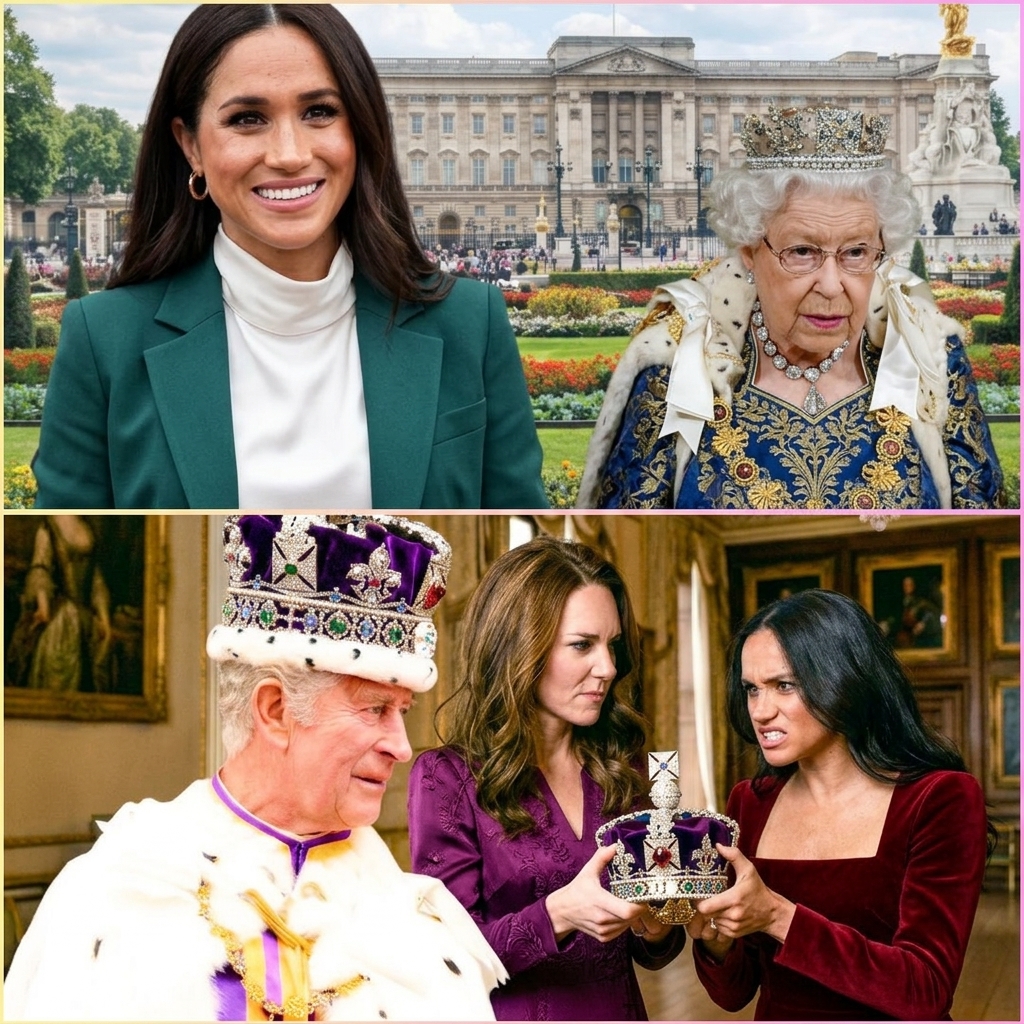 Thay đổi trang phục khác cho công nương Kate và công nương Meghan. Giữ nguyên bố cục ảnh.