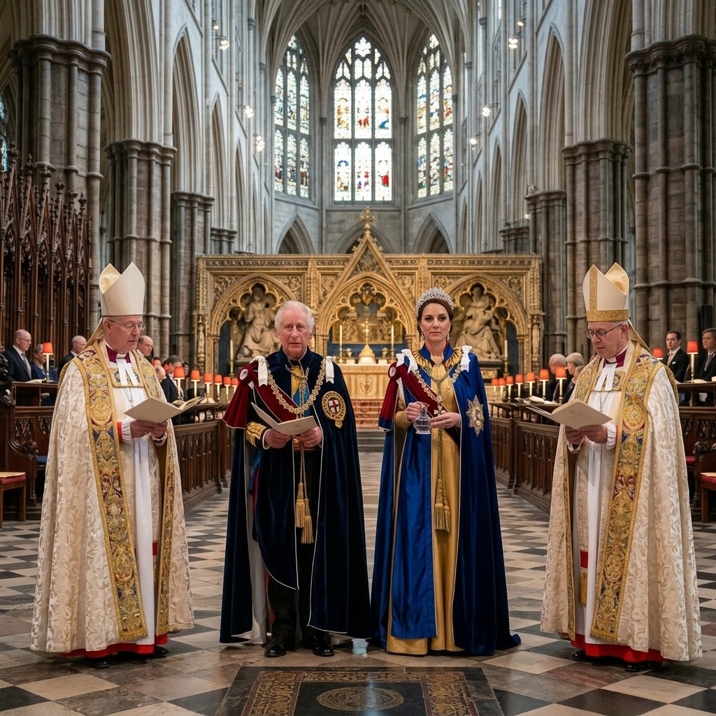 Thay đổi trang phục chuẩn hoàng gia khác cho công nương Kate và vua Charles. Thay đổi không gian trong nhà thờ lớn của vương quốc Anh.