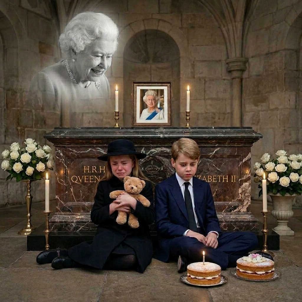 Xóa những cây nến sau lưng 2 người trong ảnh và giữ lại những cây nến có giá đỡ. Thêm 2 giá hoa hồng trắng bên cạnh lăng mộ.