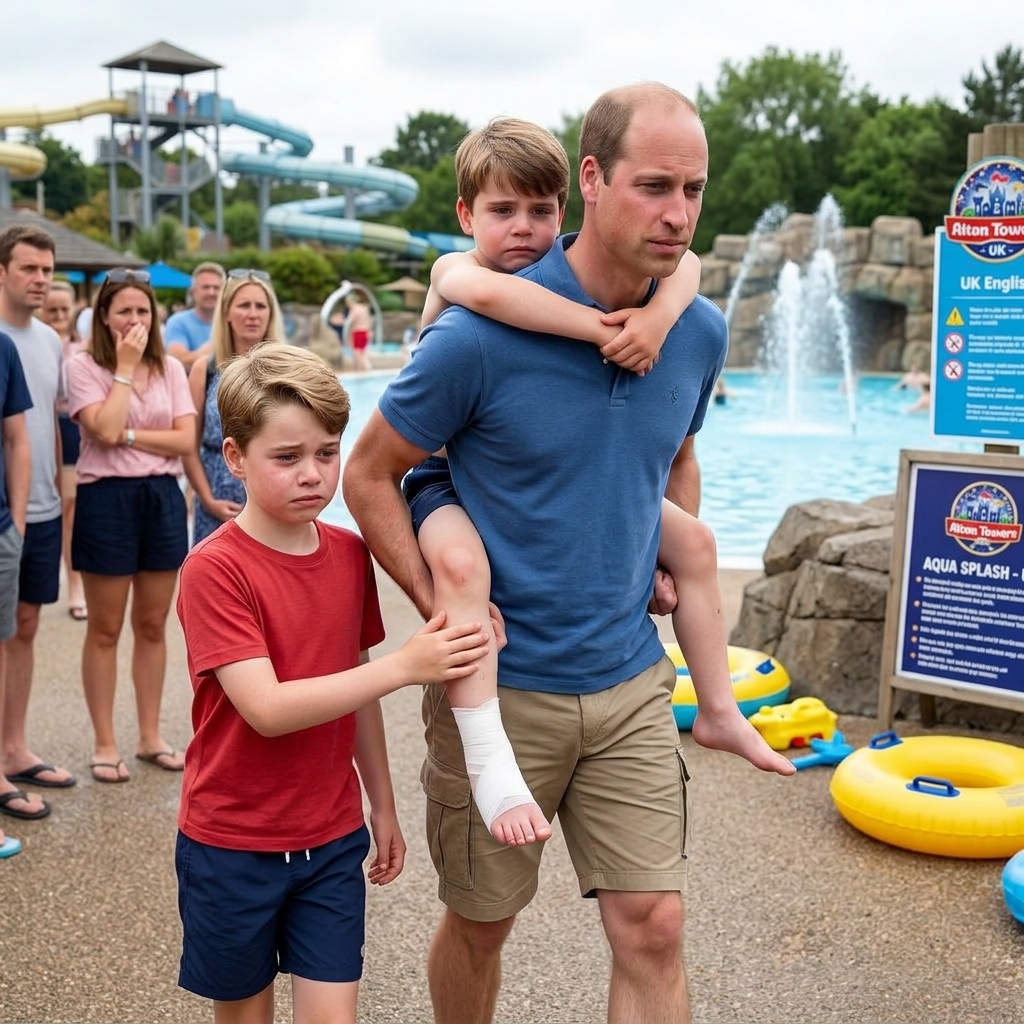 Thay đổi trang phục đời thường  cho hoàng tử Louis, Geogre và hoàng tử William. Thay đổi không gian công viên nước vương quốc Anh. Hoàng tử Louis bị băng chân phải và hoàng tử William cõng trên lưng. Hoàng tử Geogre đi bên cạnh và 1 tay chạm vào chỗ băng chân của Louis với khuôn mặt buồn bã.