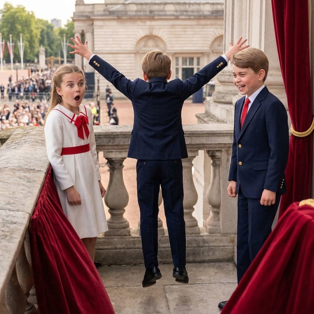 Thay đổi  khoảnh khắc nhảy  lên ăn mừng siuuu theo phong cách của CR7 cho hoàng tử Louis.