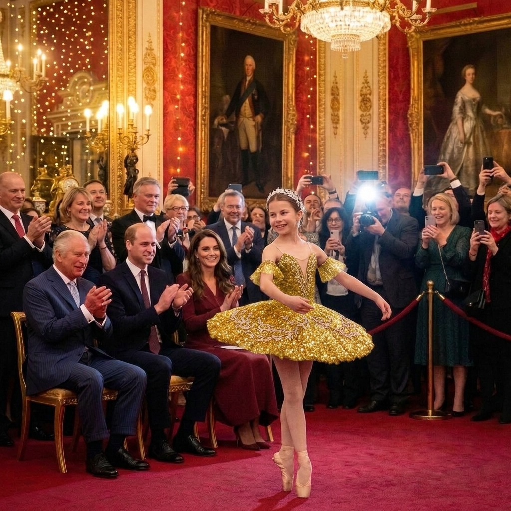 Thay đổi màu vàng lấp lánh kim tuyến cho váy của công chúa Charlotte.